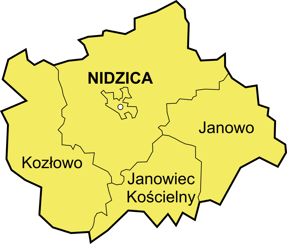 Mapa powiatu nidzickiego